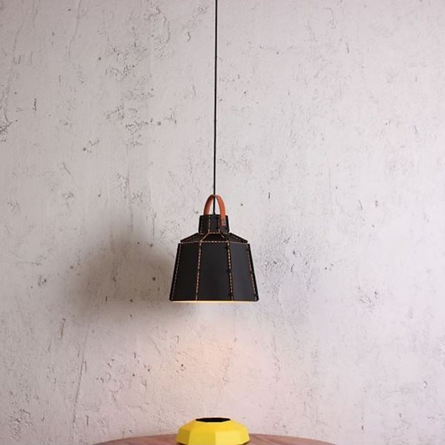 Lanterna pendente de 28cm luz pendente com abamento em metal pintado moderno