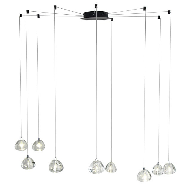 Lustre moderno 9 luzes penduradas Lâmpada pingente luminária de teto pingente de cristal g4 levou Lâmpadas incluídas para sala de estar sala de jantar escritório