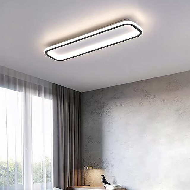 luz de teto 60cm lanterna de projeto embutido com abamento em metal pintado moderno