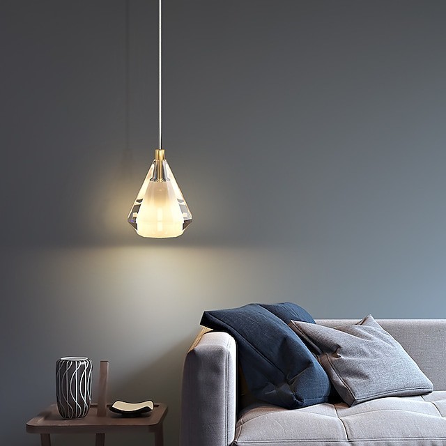 Lanterna pendente de 10cm projeto luz pendente cobre latão moderno