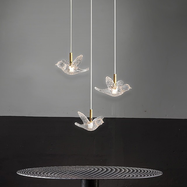 luz pendente luz de cabeceira de projeto moderno pássaro nórdico luzes de metal cobre sala de estar quarto cozinha sala de jantar luz pássaro abajur rílico branco quente branco frio 2w 160lm