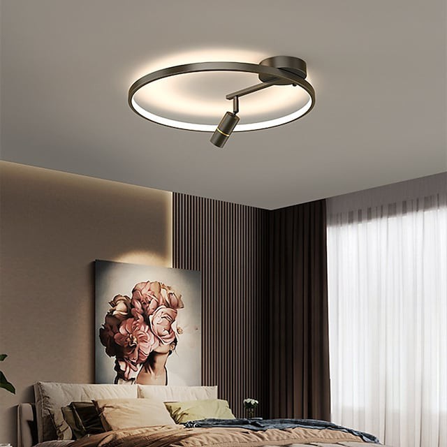 30 40 50cm luz de teto com holofote moderno nordic círculo anel projeto ouro preto sala de estar quarto sala de jantar luzes embutidas liga de alumínio abamentos pintados