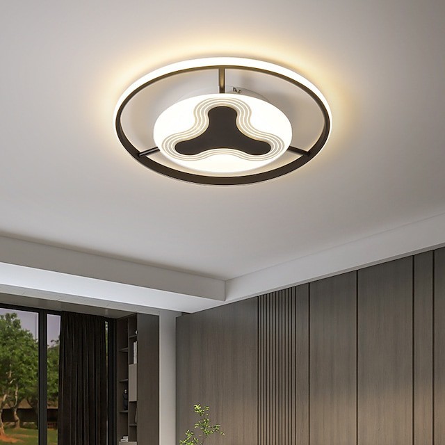 luz de teto circular quarto sala varanda Lâmpada de teto de rílico luxuoso quarto dourado