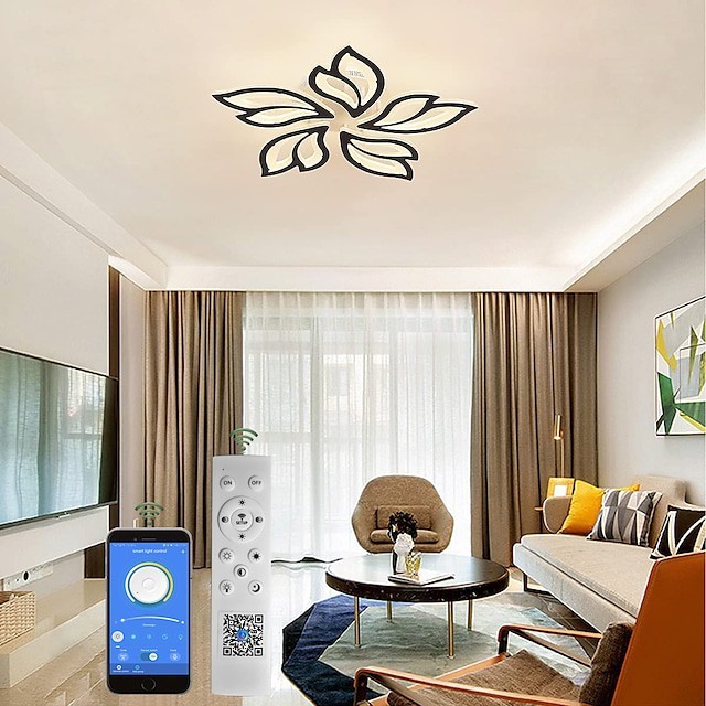 Lâmpada de teto de rílico moderna de flor de folha de bordo luz ajustável lustre ramo de Instalação embutida Lâmpada lustre adequada para sala de estar quarto e