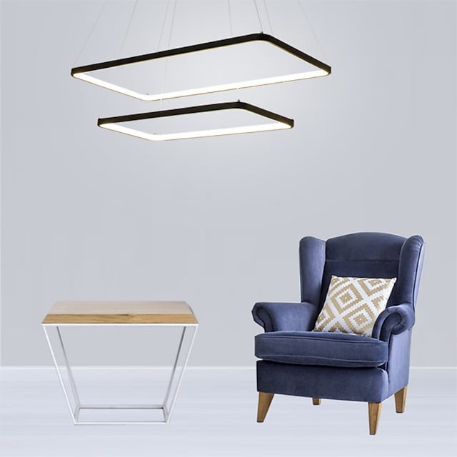 1 Lâmpada de 40cm incluída ajustável regulável pendente luz metal rílico linear pintado abamentos moderno contemporâneo