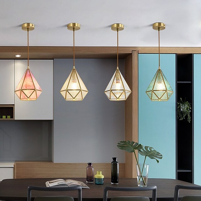 lanterna pendente 16cm projeto formas geométricas luz pendente metal estilo moderno lanterna geométrica inspirada na natureza moderno