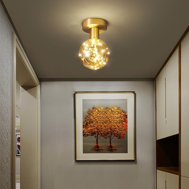 luz de teto luz de varanda luz de corredor moderna nórdica de 15cm lanterna projeto luzes embutidas cobre latão
