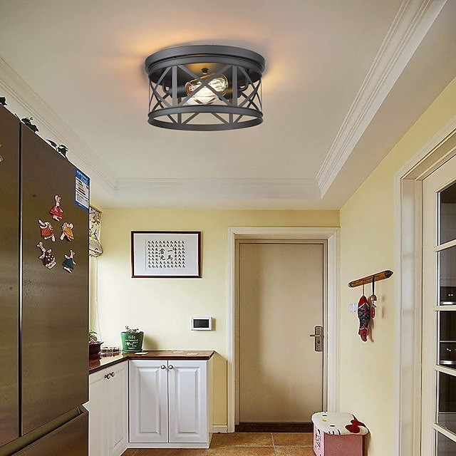 luz de teto de 30cm com projeto de ilha luz embutida de metal estilo vintage abamento em metal pintado de vintage ilha