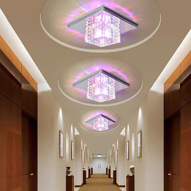 12cm luz de teto cristal alpendre luz corredor corredor moderno montagem embutida luzes metal galvanizado