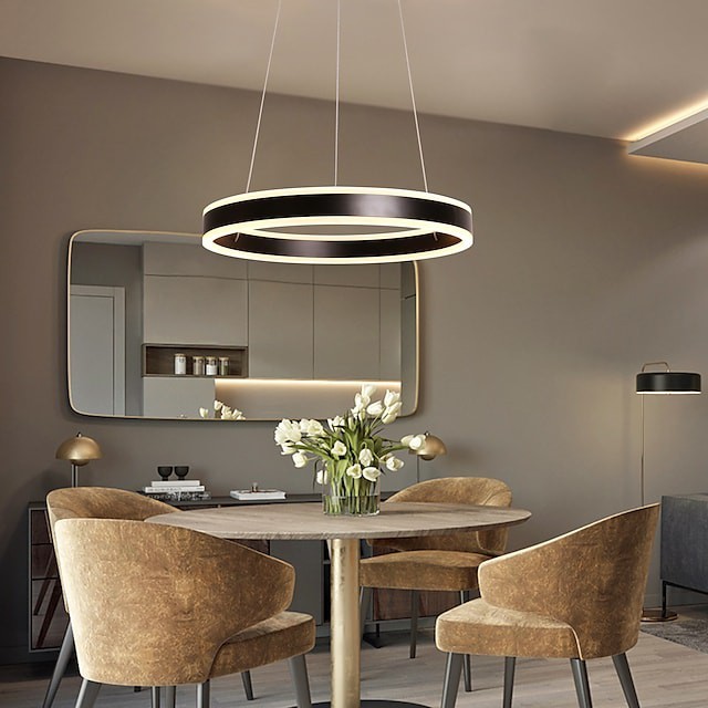 2-luz Luzes Pingente Metal rílico Circular abamentos Pintados contemporâneo Moderno