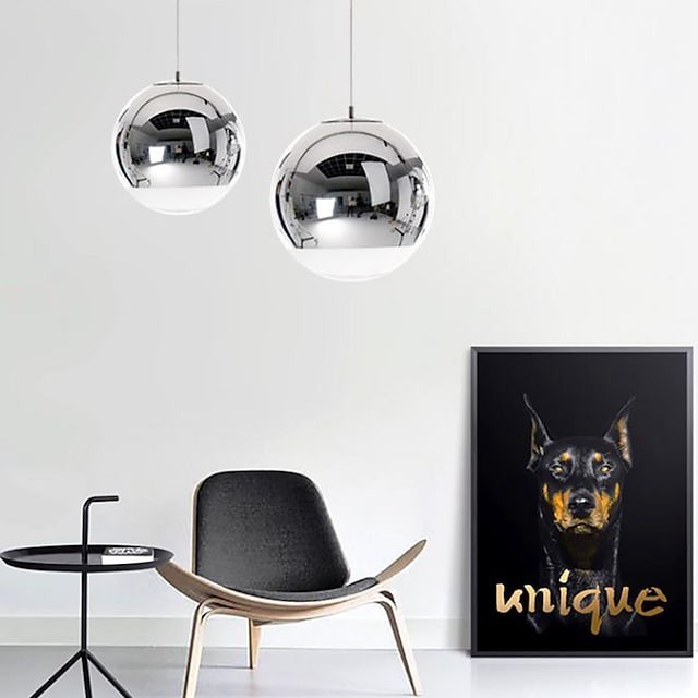 20cm de projeto único luz pendente projeto moderno globo sala de jantar quarto sala de estar metal cromo