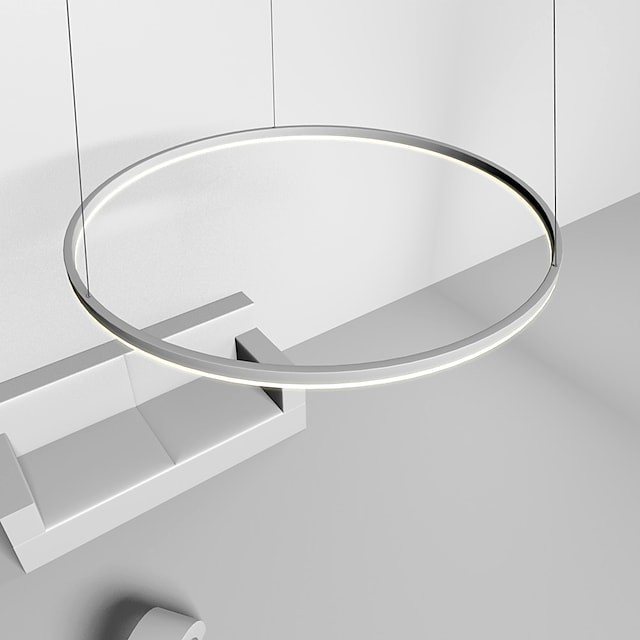 80cm círculo de luz pendente nórdico moderno simples plafon para sala de jantar entrada do quarto moldura de alumínio rílico preto ouro branco café