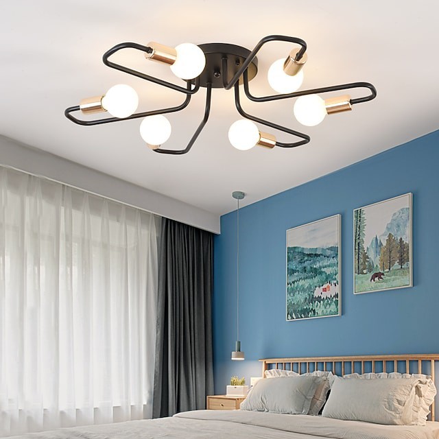Luz de teto 72cm estilo nórdico luz embutida lustre metal sputnik linear mini abamentos pintados modernos