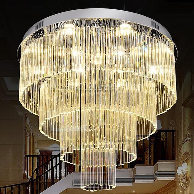 lustre de cristal luz de teto luxo americano retro tubo de vidro Lâmpada pendente redondo foyer sala de estar sala de estar cristal pendurado Lâmpada de teto luzes pendentes para restaurante