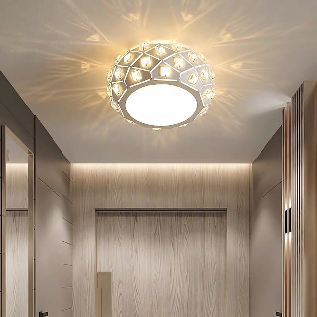 16cm luz de teto de cristal luz de alpendre Lâmpada de corredor moderno redondo projeto luzes embutidas abamentos em metal pintado
