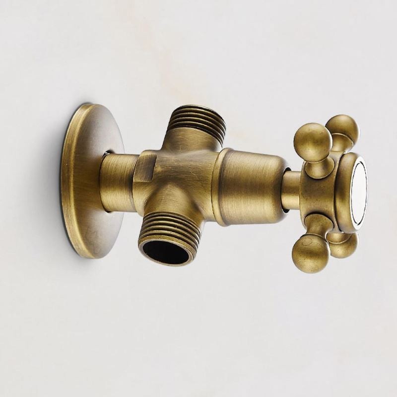 Válvula angular de três vias de cobre bronze de 1 peça