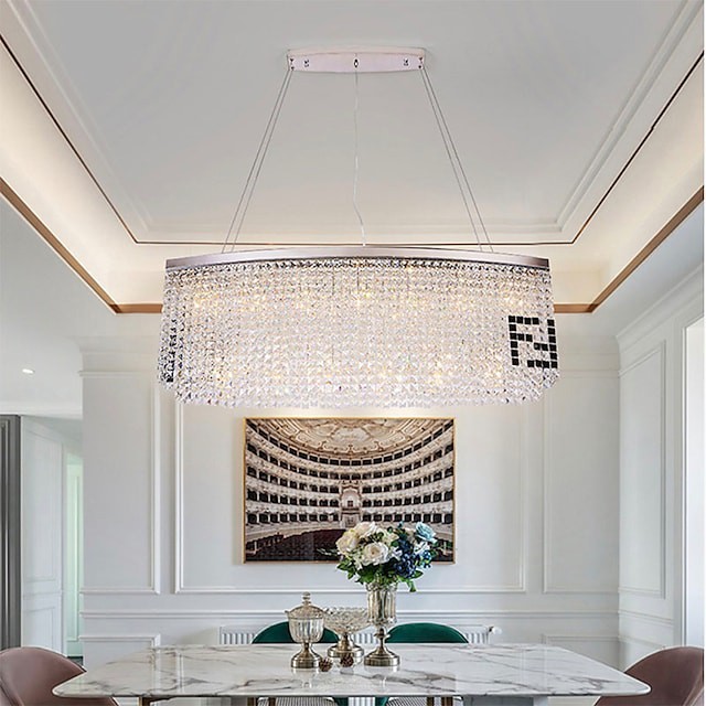 Candelabro luminoso pendente com projeto moderno para cristal de sala de jantar