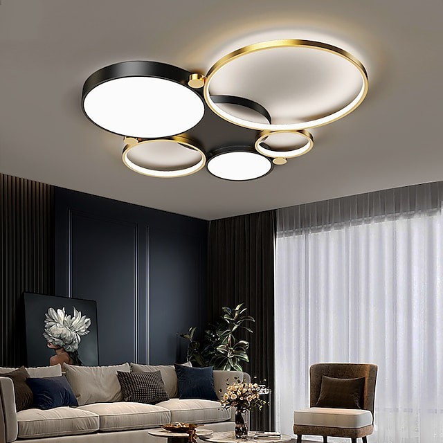 3 5 cabeças de luz de teto em círculo moderno embutido sala de estar quarto escritório rílico estilo nórdico