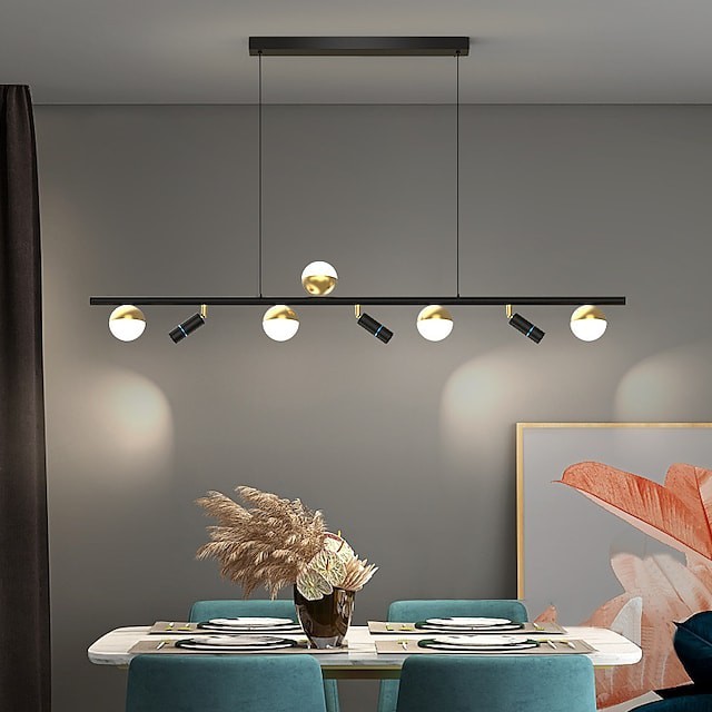 luz pendente luz da ilha da cozinha com spot light moderno preto e ouro lanterna projeto lustre metal pintado com abamentos