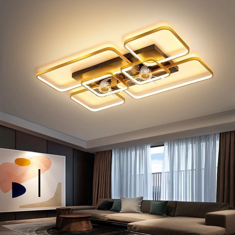 Ventilador de teto com luzes decorativas lâmpada acrílica