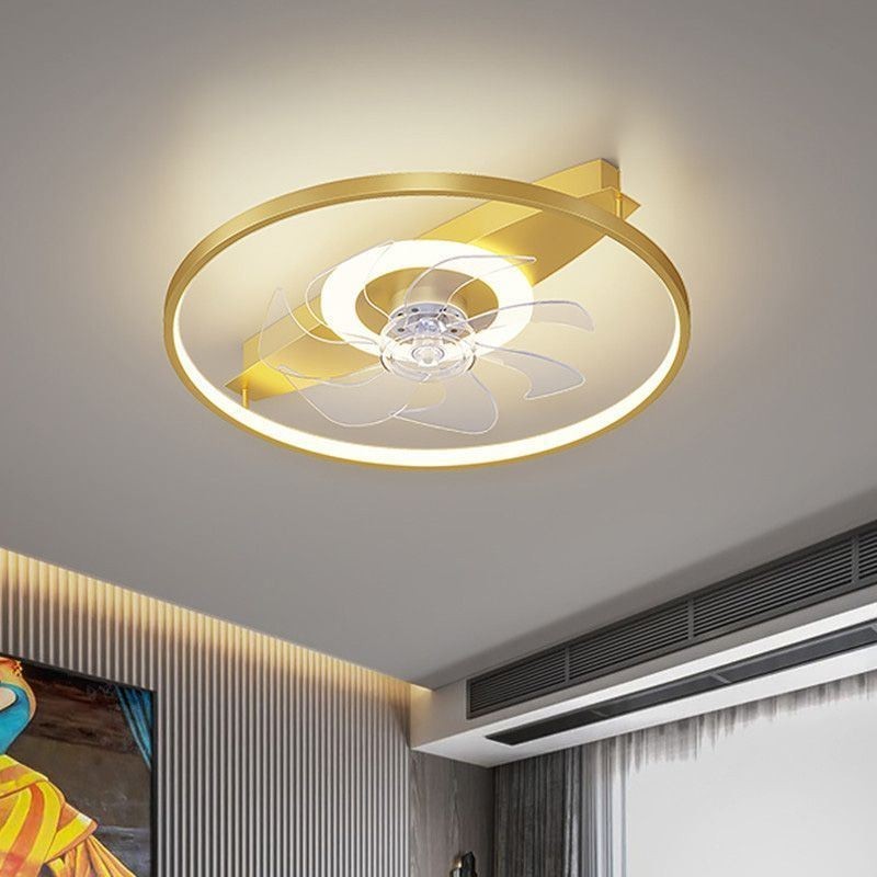 Ventilador de teto moderno com luzes e lâmpada de controle remoto