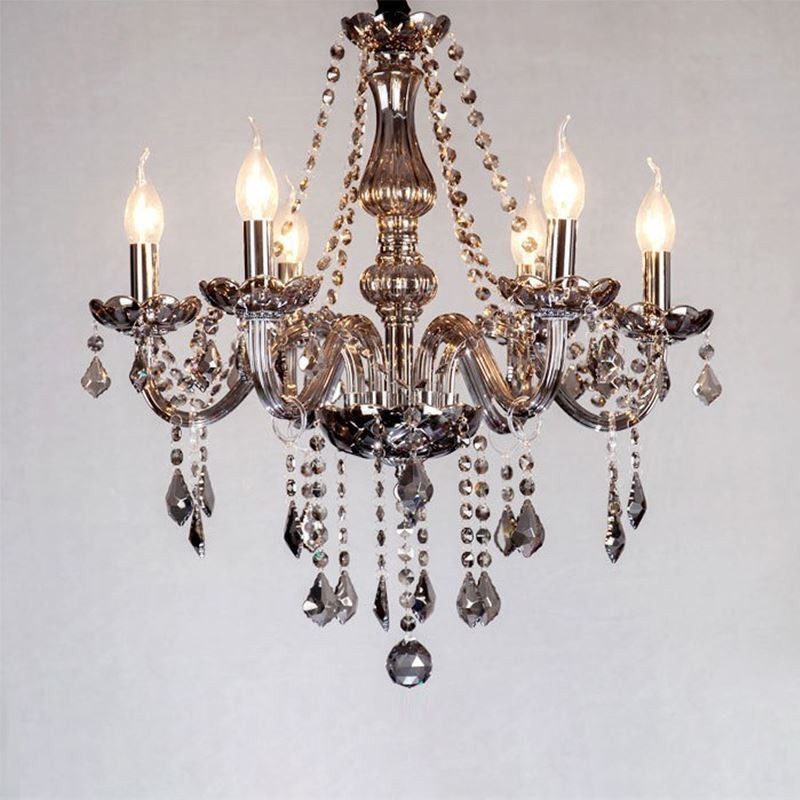 Lustre de cristal elegante estilo europeu luz pendente de vidro