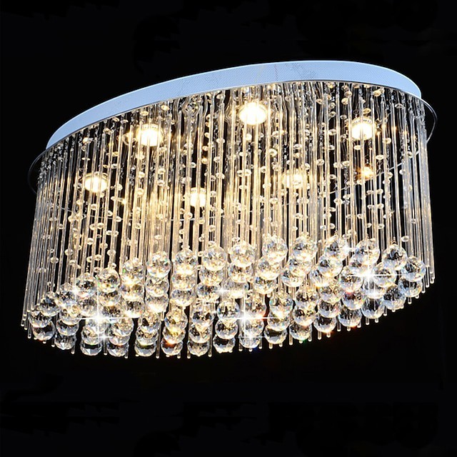 lustre de cristal luz de teto de luxo moderno k9 montagem embutida light lustre em forma de gota de chuva para quarto de hotel sala de jantar sala de estar luminárias suspensas de teto