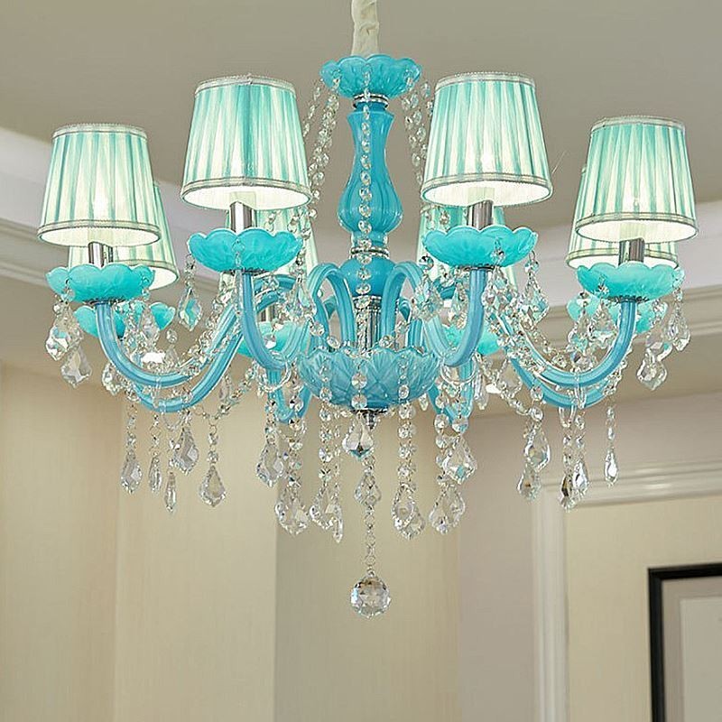 Lustre de cristal criativo europeu elegante luz pendente