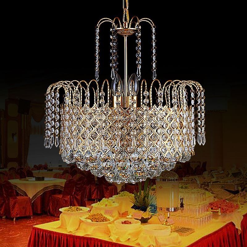 Lustre de cristal de luxo moderno e elegante luz pendente