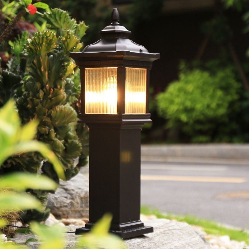 Farol de luz externa chinesa lâmpada de chão de grama pátio corredor jardim varanda