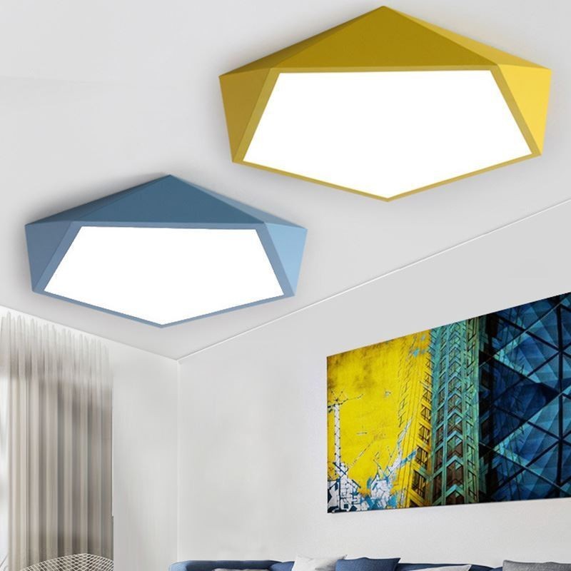 Luz de teto moderna com design de diamante de montagem embutida Luz de iluminação doméstica ultrafina