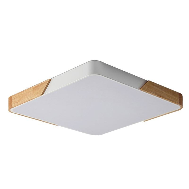 Luz de teto com estrutura de madeira embutida simples, lâmpada de design super fino, luz da sala
