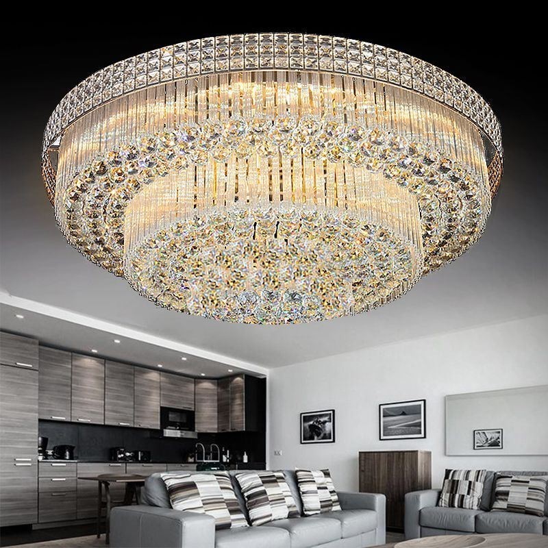 Lustre de cristal moderno redondo embutido