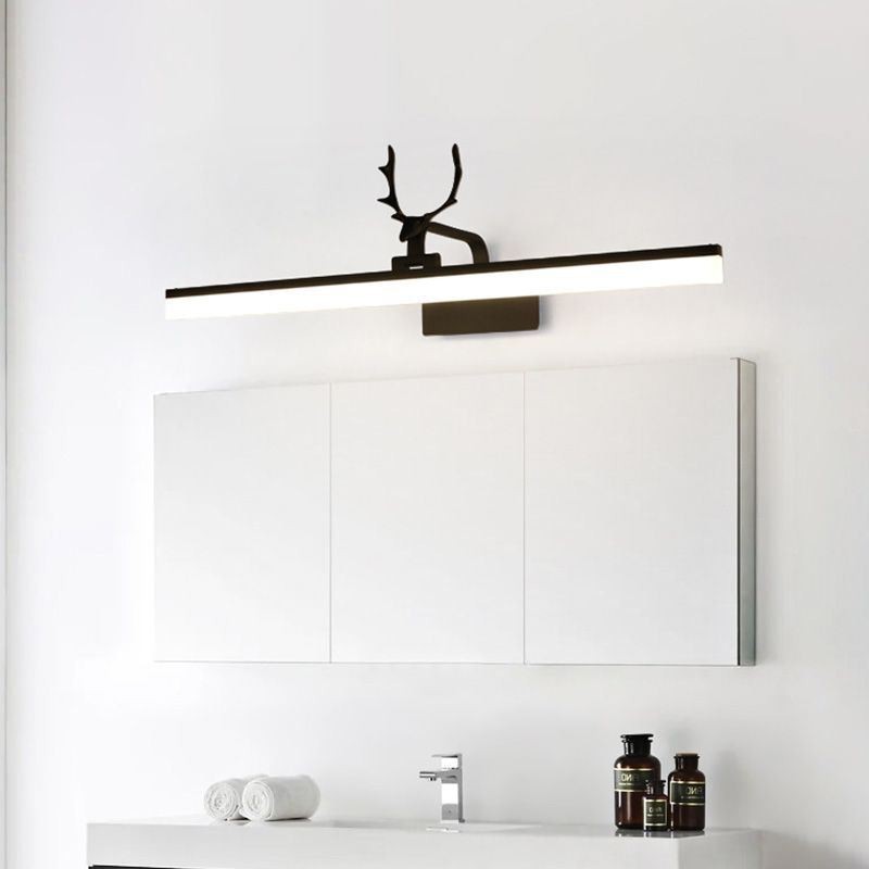 Antler espelho luz frontal lâmpada de parede acrílica banheiro maquiagem luminária