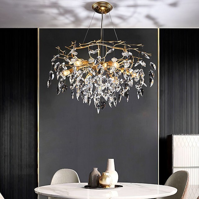pendente de cristal lustre moderno luxo 67cm metal pintado abamentos