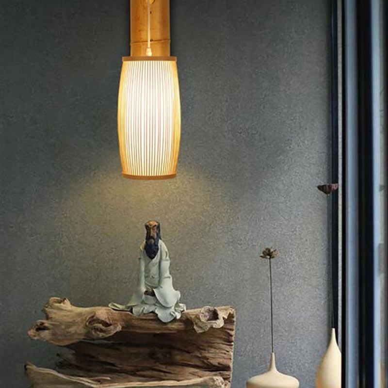 Arandela de parede de bambu tecido retro iluminação de parede chinesa