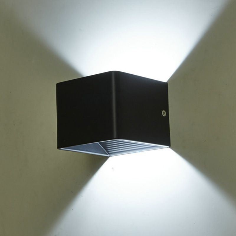 Lâmpada de parede de alumínio para varanda montada na superfície da luz da varanda em cubo
