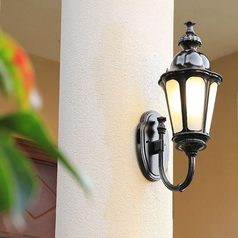 Luz exterior simples e moderna à prova d'água flor de ameixa luz de parede pátio corredor jardim