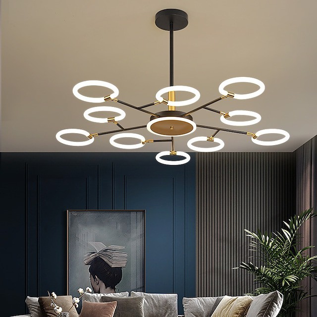 6 8 10 cabeças luz pendente lustre molecular forma do anel ajustável simples luz nórdica moderna estilo luxuoso sala de estar quarto sala de jantar restaurante
