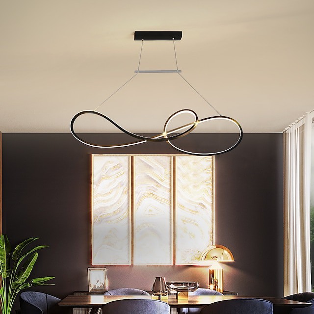 90cm luz pendente moderno nórdico geométrico preto branco ouro rílico lustre teto ajustável Lâmpada suspensa sala de estar bar sala de jantar