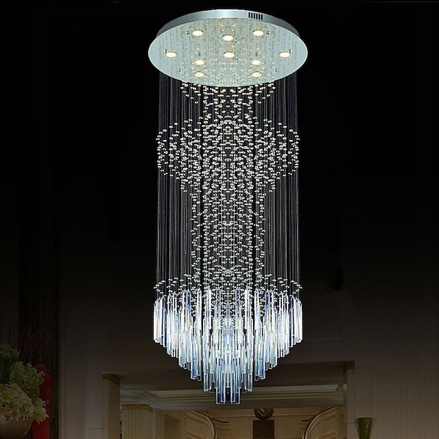 lustre de teto de cristal moderno para restaurante sala de jantar sala de estar Lâmpada suspensa de cristal colunar luz de base quadrada luminária de teto de sótão luz pendente
