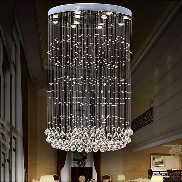 lustre de cristal pendurado Lâmpada de teto moderna escada longa 120cm Iluminação luminárias internas lustre cristal loft lustre pendente luzes