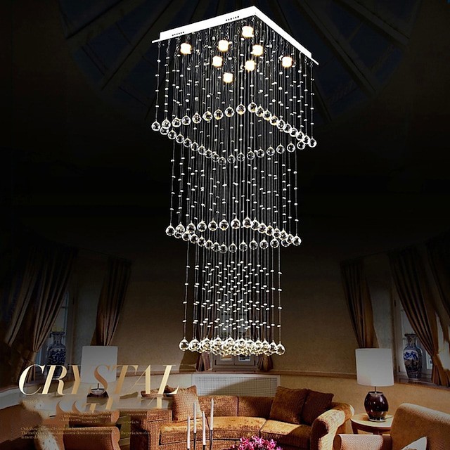 lustre de cristal moderno espetular esfera espiral gota de chuva k9 luminária de teto para sala de estar hotel corredor foyer entrada romântica grande lustre pendente