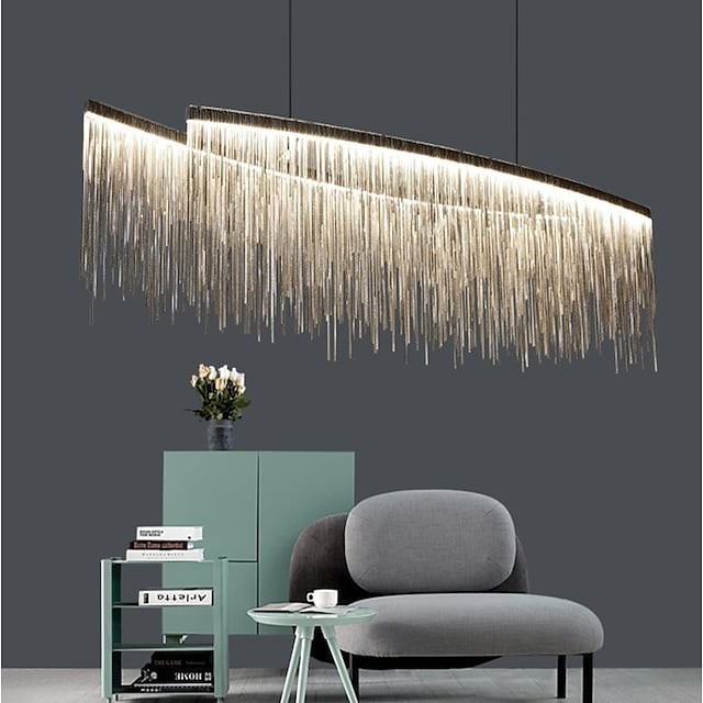 Lâmpada multi-tons de 100cm incluída lustre ouro pingente ilha de metal leve bronze esfregado em óleo chique e moderno moderno contemporâneo
