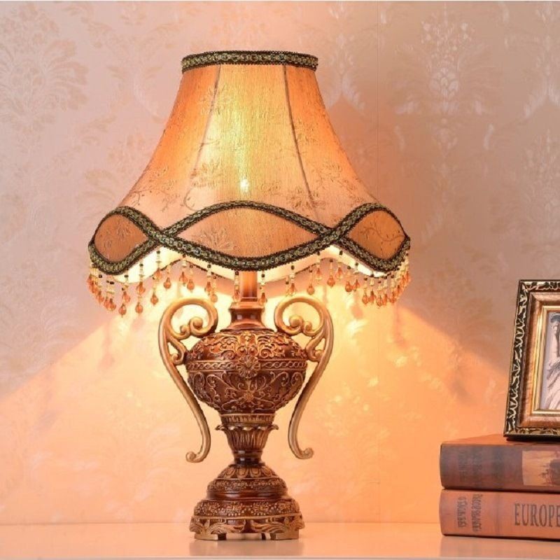Candeeiro de mesa de cristal de luxo americano iluminação de decoração de cabeceira