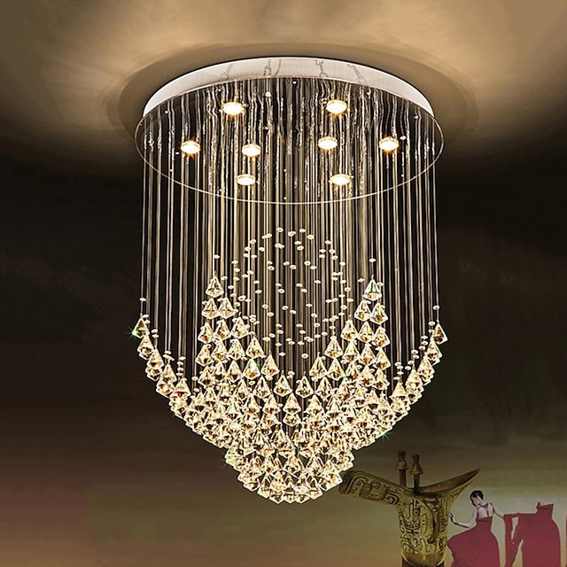 candelabro de cristal lustre de teto redondo projeto moderno luxo lustre lustre luminárias suspensas de teto interno