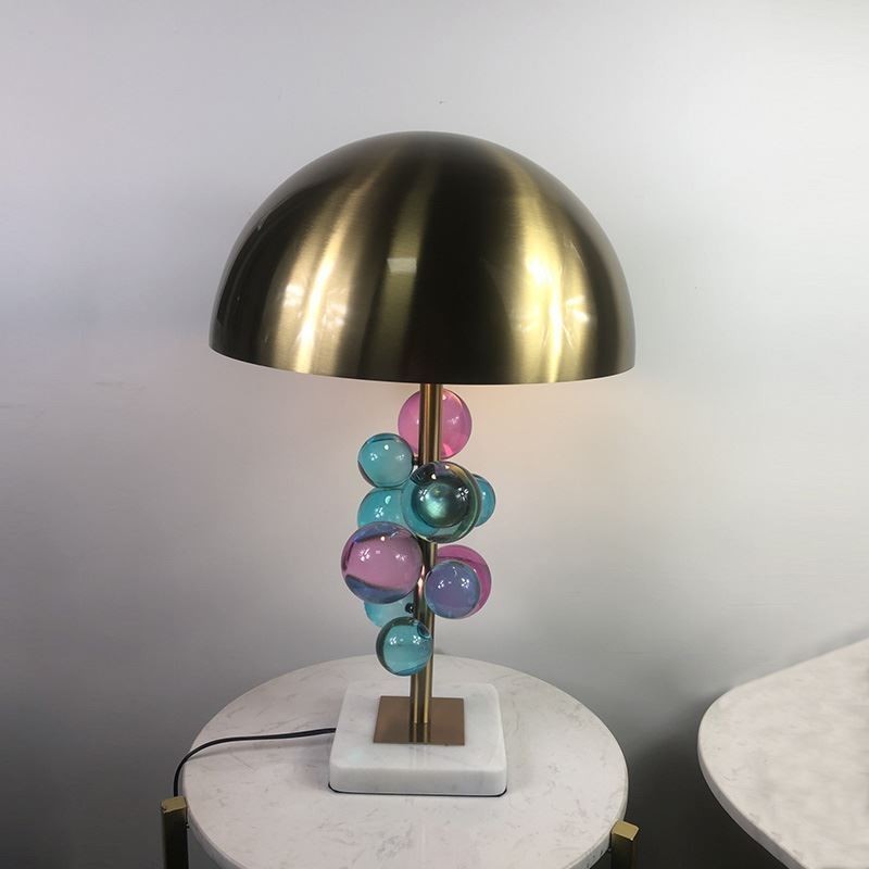 Abajur de mesa de bola de cristal colorido abajur de decoração de mesa