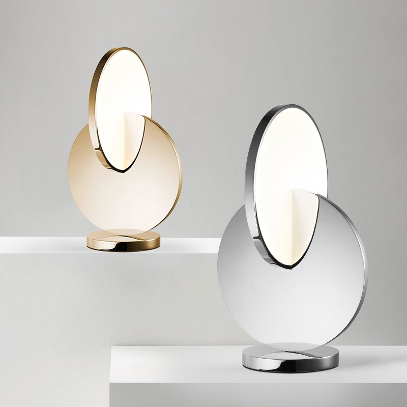 Luminária de mesa moderna luz de cabeceira design nórdico em aço inoxidável para quarto sala de estar ou escritório