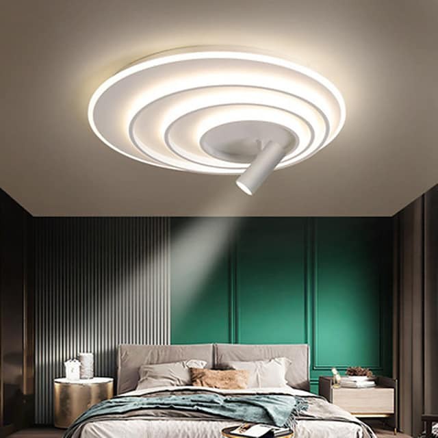 Lâmpada de teto de 62cm luz regulável com spot light projeto círculo luzes embutidas em metal estilo artístico abamentos pintados com estilo artístico