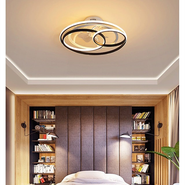 Luz de ventilador de teto regulável geométrica de 50cm estilo artístico estilo moderno abamentos pintados com estilo moderno